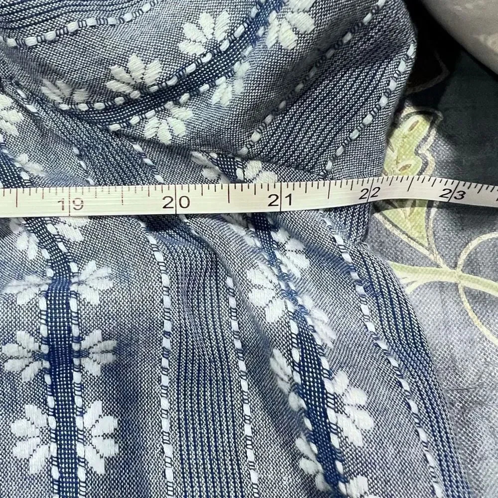 Treasure & Bond Denim Embroidered Puff Sleeve Mini Dress Boho Casual Size XL - Picture 11 of 12